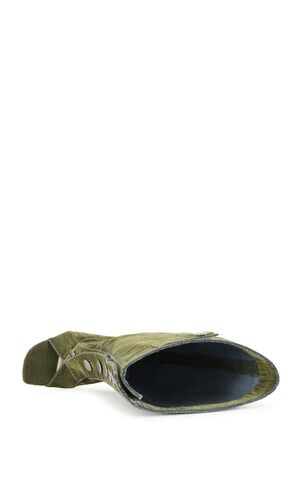 Women's Kazuki Olive Velvet Denim Stiletto Boots image number 4