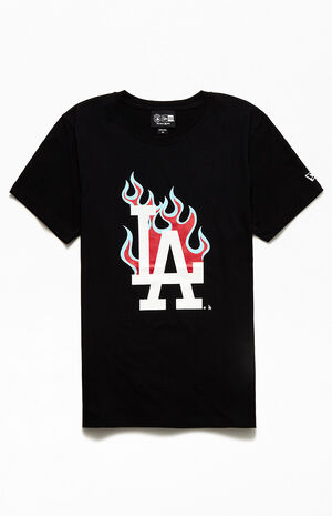 Flames LA Dodgers T-Shirt image number 1