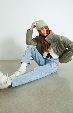 Butterfly Patch '90s Boyfriend Jeans image number 2