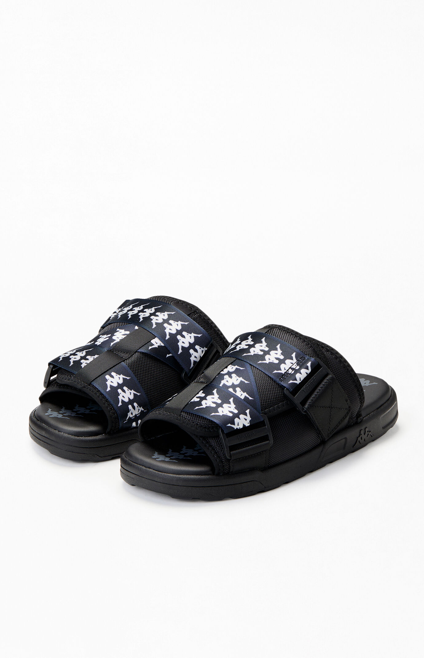 Kappa Black & White 222 Banda Mitel 1 Slide Sandals | PacSun