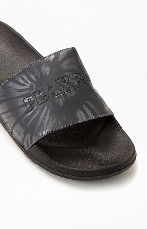 By PacSun Black Tie Dye Logo Slide Sandals By PacSun Black Tie Dye Logo Slide Sandals image number null