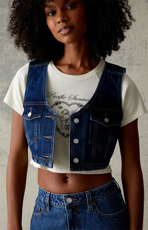 Ultra Cropped Denim Vest image number 2
