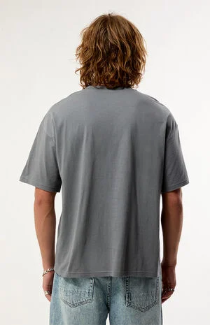 Gray Basic Oversized T-Shirt image number 4
