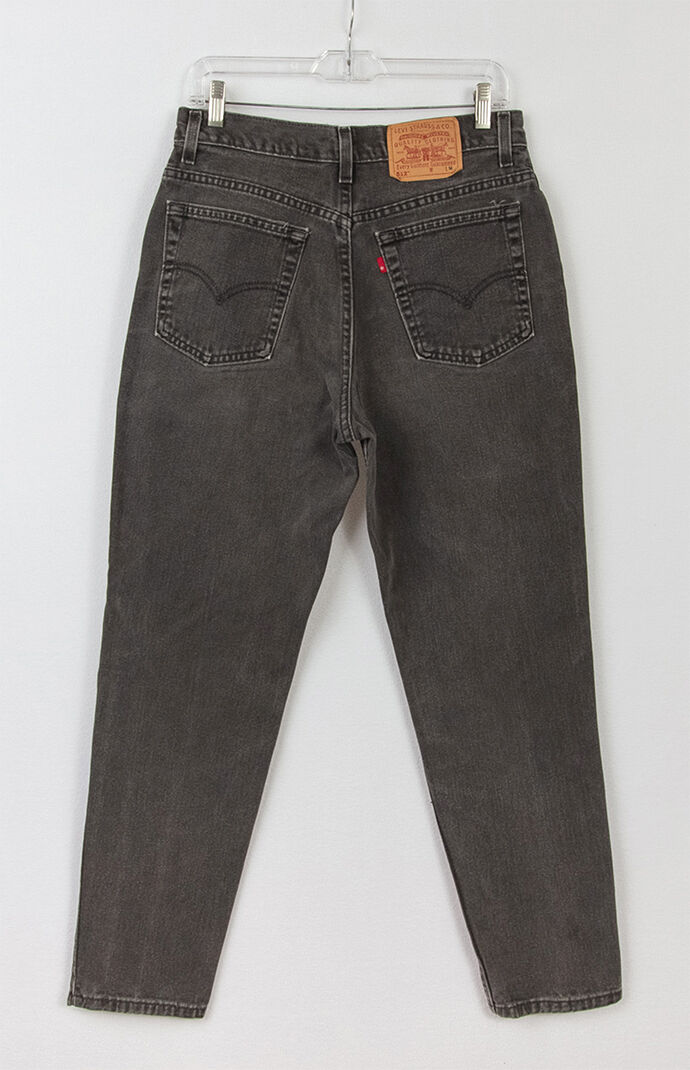 Goat Vintage Women's Upcycled Levi's 512 High Waisted Slim Fit Jeans in Black - Size 30