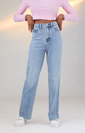 By PacSun Light Blue Back Slash Boyfriend Jeans image number 3