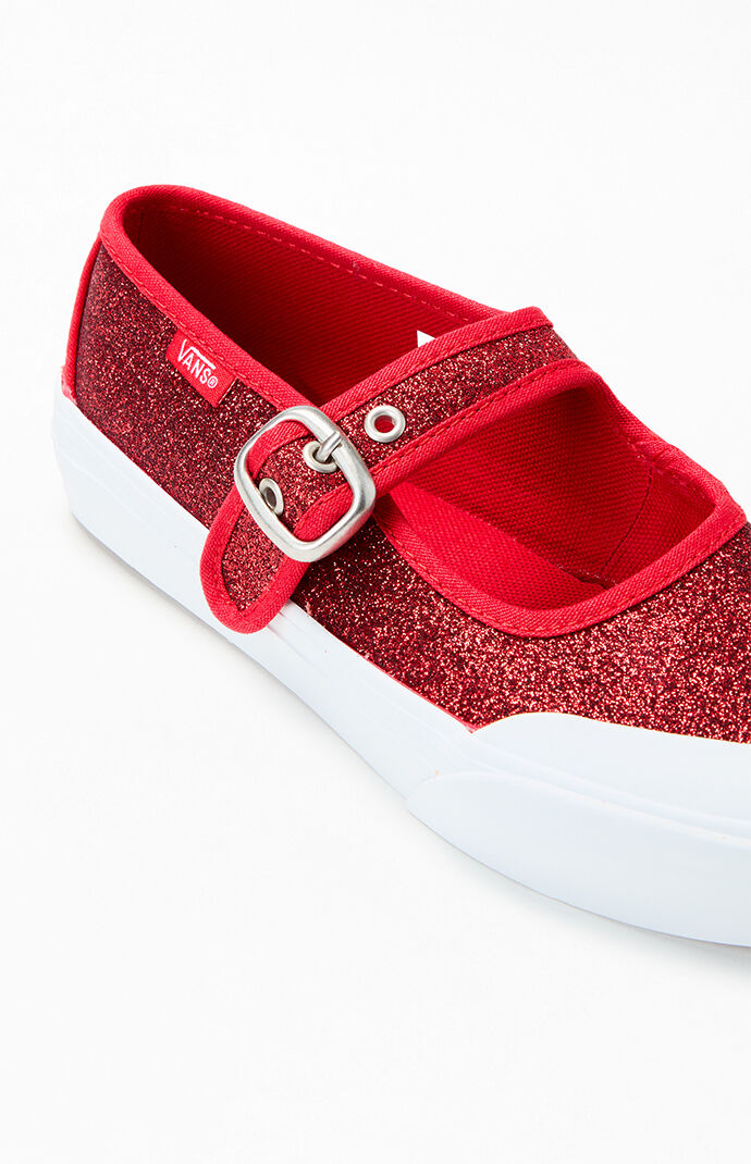 Red glitter vans toddler discount
