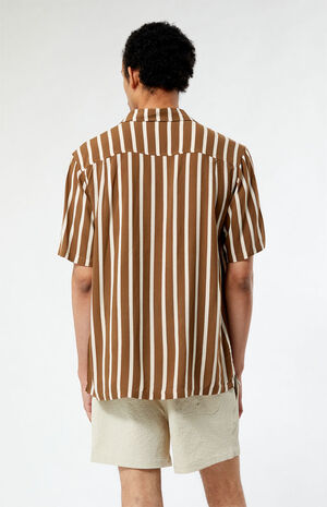 Brown Striped Camp Shirt image number 4