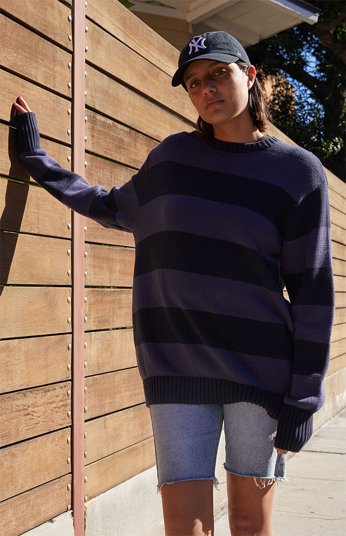 John Galt Navy Light Blue Brianna Striped Sweater PacSun