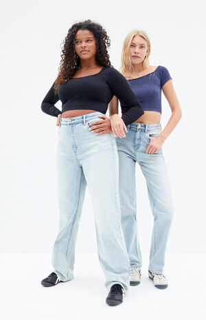'90s Boyfriend Jeans Stretch Curve Light Indigo image number 1