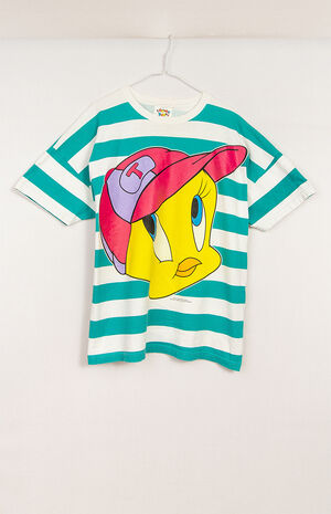 Upcycled Tweet Striped T-Shirt image number 1