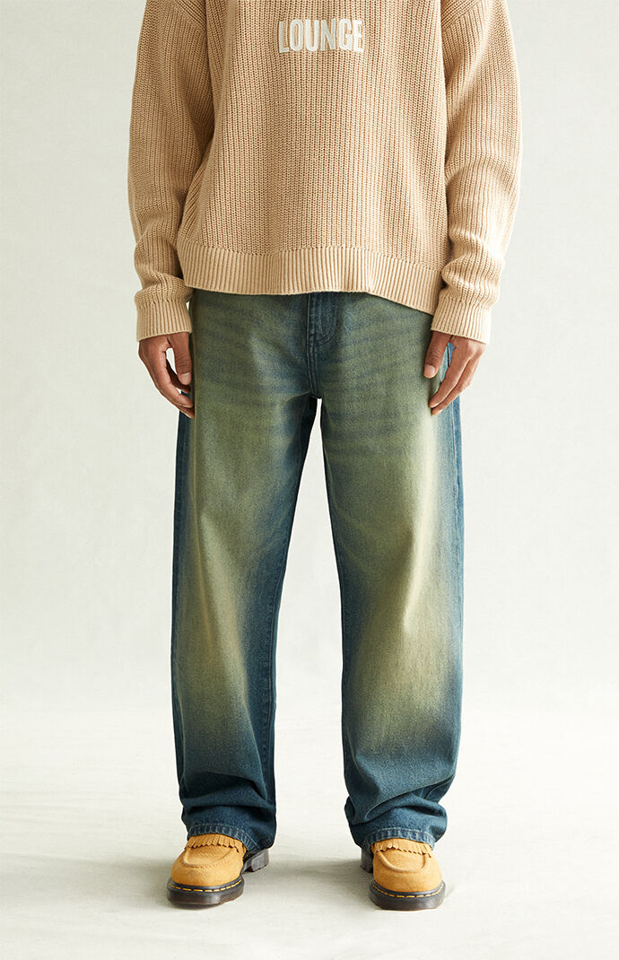 Pacsun Dylan Baggy Jeans Dark Blue Green Tint | Pacsun