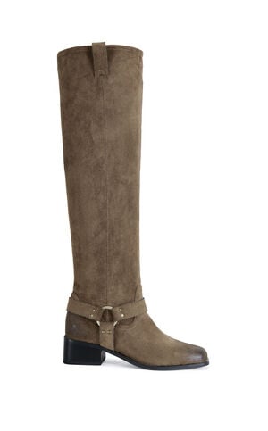 Women's Eathelin Brown Over-The-Knee Moto Boots image number 1