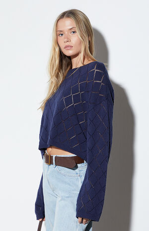 Isla Open Knit Cropped Sweater image number 2