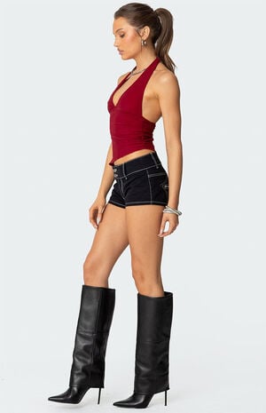 Rhett Asymmetric Hem Halter Top image number 4