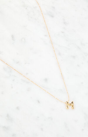 M Initial 14K Gold Plated Necklace image number 2