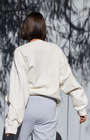 White Malibu Crew Neck Sweatshirt image number 3