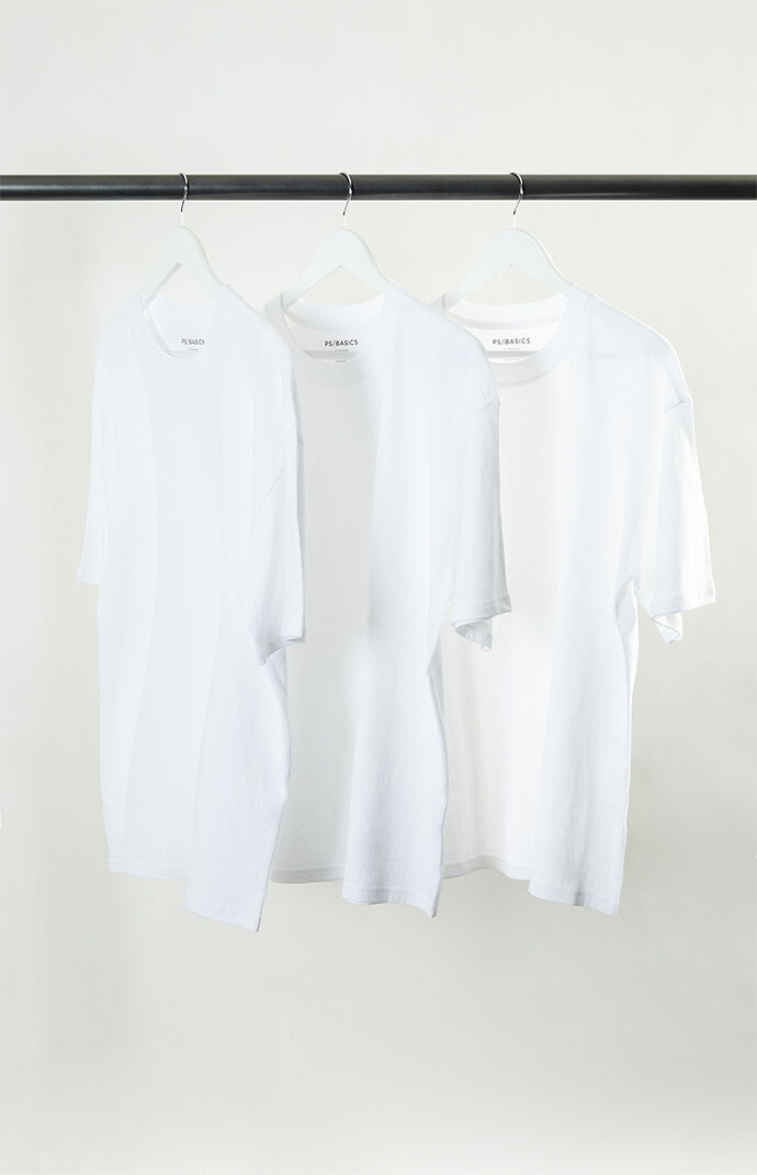 PS Basics 3 Pack Basic White Oversized T-Shirt | PacSun