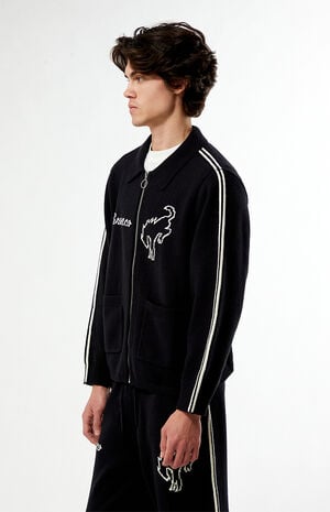 Bronco Ribbed Full Zip Sweater image number 2