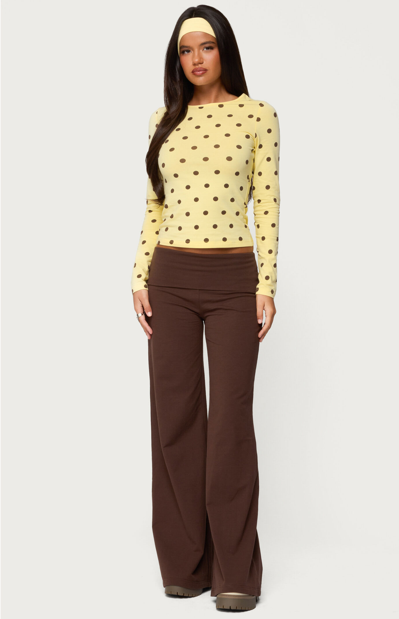 Edikted Wide Leg Fold Over Pants