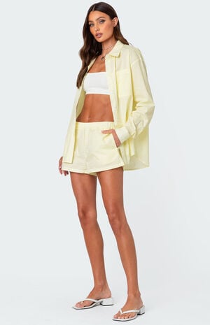 Oversized Pinstripe Button Up Shirt image number 4