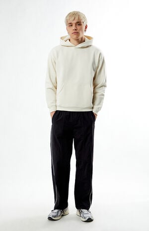 Cream Solid Color Hoodie image number 4