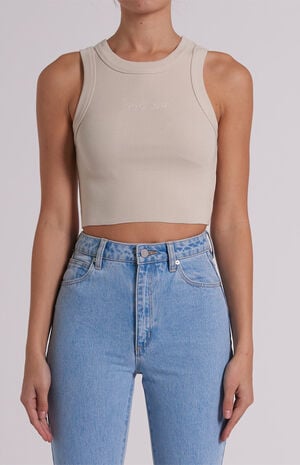 Heather Ribbed Tank Top image number 1