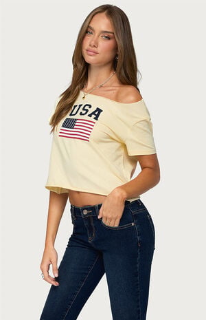USA Babe Off-The-Shoulder T-Shirt image number 2