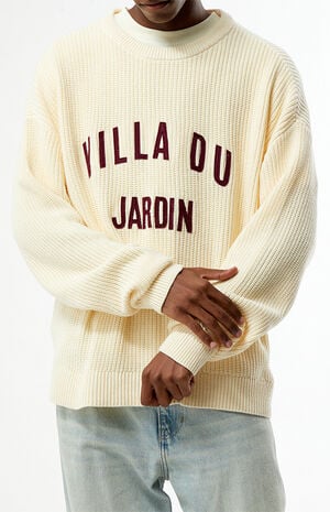 Villa Du Jardin Ribbed Knit Crew Neck Sweater image number 2