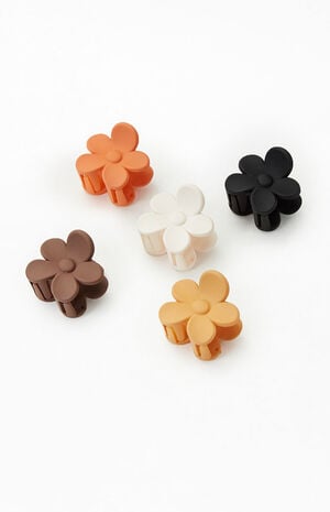 5 Pack Mini Matte Daisy Hair Clips image number 2