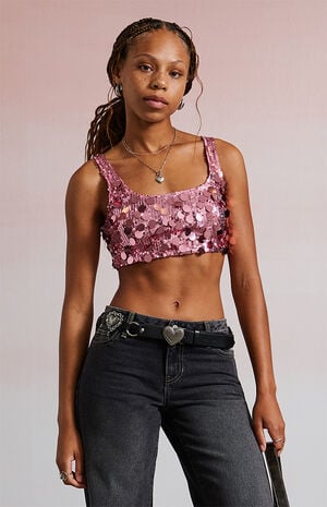 Tatianna Sequin Micro Tank Top