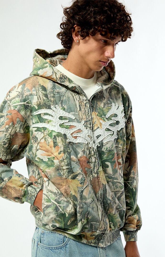 Pacsun Camo Chaos Full Zip Hoodie | Pacsun