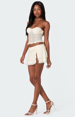 Jojo Slitted Mesh Mini Skirt image number 3