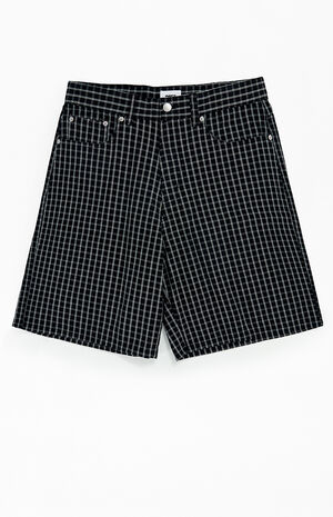 Plaid Baggy Denim Shorts image number 1