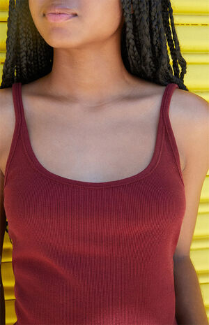 Burgundy Beyonca Tank Top image number 4