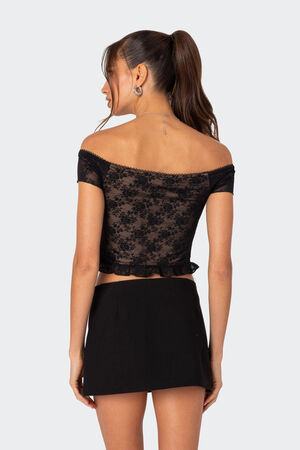 Addie Off Shoulder Lace Top image number 4