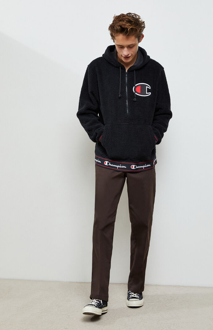 Champion Big C Sherpa Half Zipper Hoodie PacSun