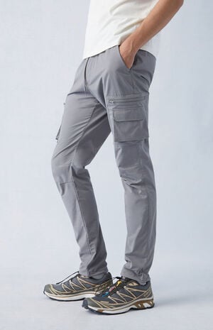 Eco Stretch Gray Slim Cargo Pants image number 3