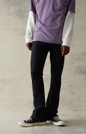 Fleece Black Slim Boot Sweatpants image number 3