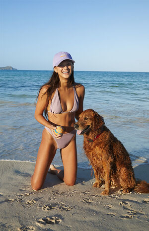 Eco Purple Ladybug Scrunch Convertible Bikini Top image number 1