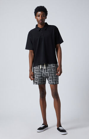 Black Paisley Tapestry Shorts image number 3