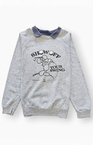 Upcycled Collared Golf Crew Neck Sweatshirt image number 1