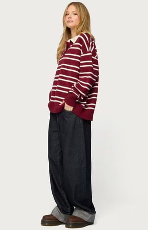 Rilynn Striped Polo Sweater image number 4