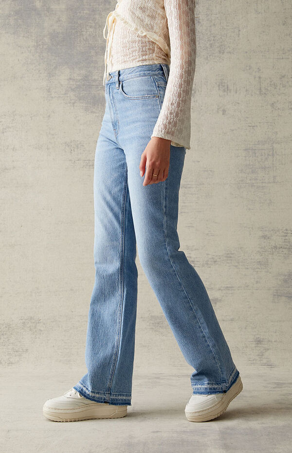 Eco Light Blue Stretch High Waisted Bootcut Jeans