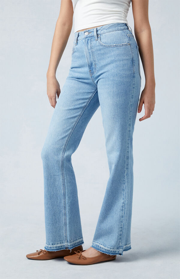 Eco Light Blue Stretch High Waisted Bootcut Jeans