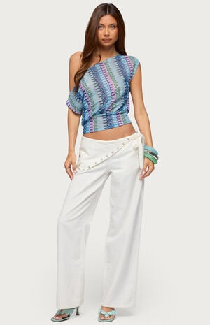 Taniya Off Shoulder Zigzag Knit Top image number 4