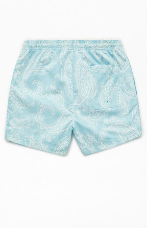 Blue Paisley Tonal AOP 4.5" Swim Trunks image number 2