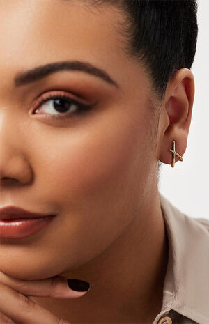 Sloane Pave Gold Stud Earrings image number 2