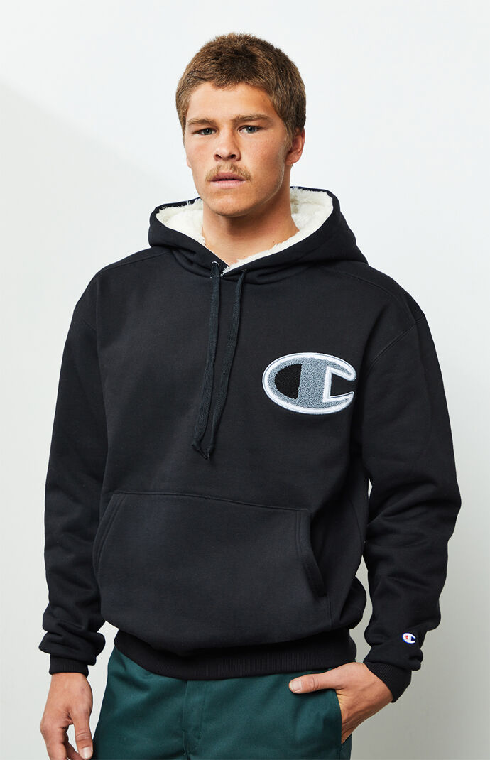 champion men's sherpa pullover hoodie