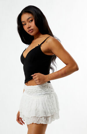 Layered Lace Mini Skirt image number 3