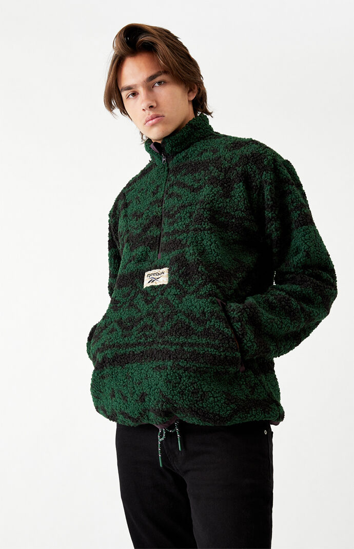 Classics Green Printed Sherpa Pullover